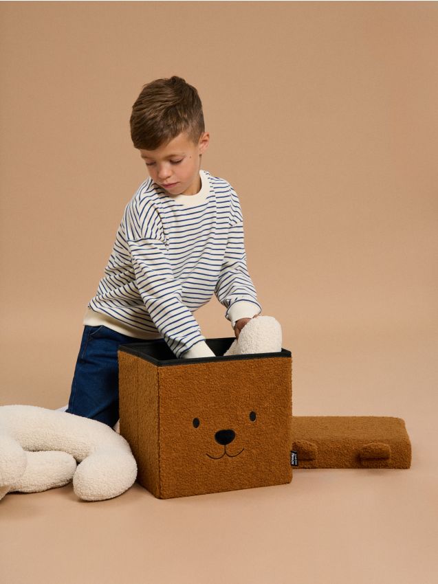 Sinsay - Puf s úložným priestorom v tvare medveďa - hnedá