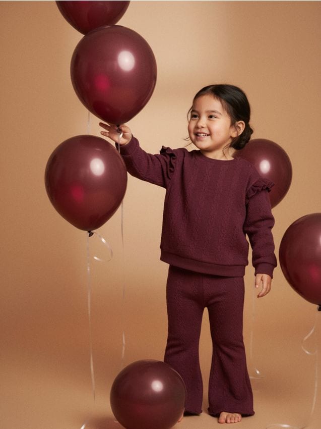 Sinsay - Mikina s volánmi - bordová