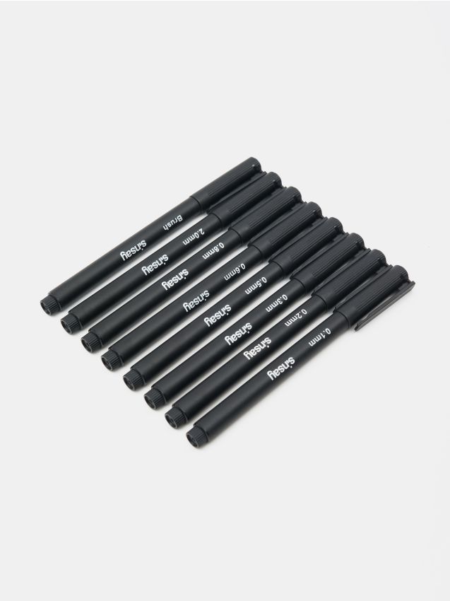 Sinsay - Súprava 8 fixiek - čierna