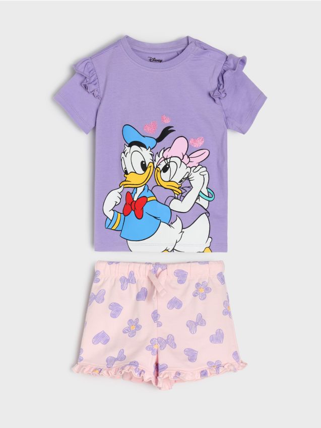 Sinsay - Set din bumbac cu volănașe Disney - violet