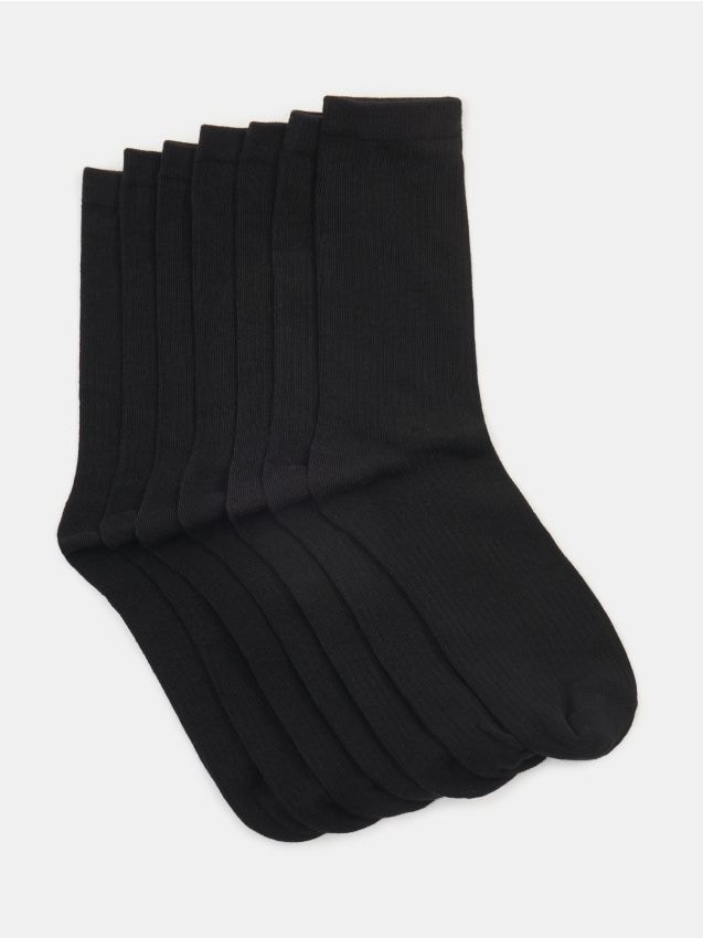 Sinsay - Prążkowane skarpetki 7 pack - czarny