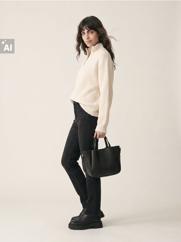 Sinsay - Blugi slim cu talie înaltă - negru