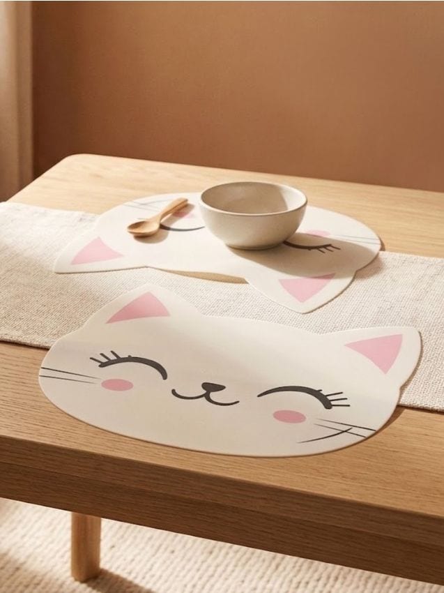 Tovagliette a forma di gattini 2 pack - bianco