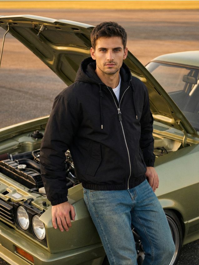 Sinsay - Jachetă bomber cu căptușeală termoizolantă - negru