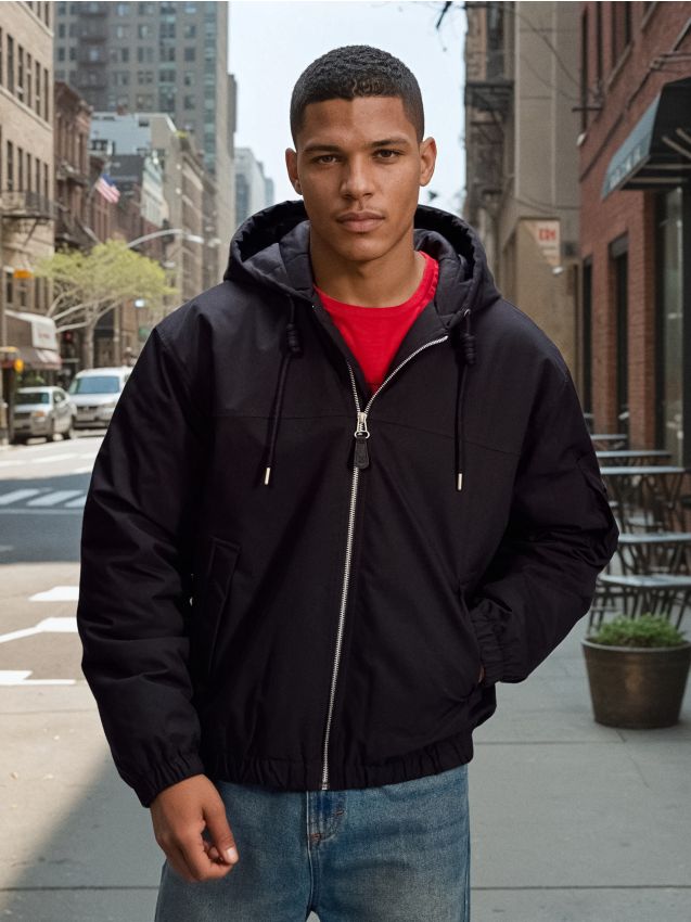 Sinsay - Jachetă bomber cu căptușeală termoizolantă - negru