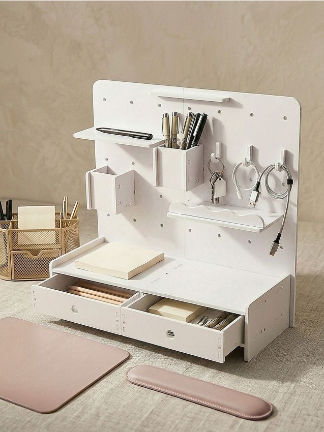 Sinsay - Organizator de birou tip pegboard cu sertare - alb