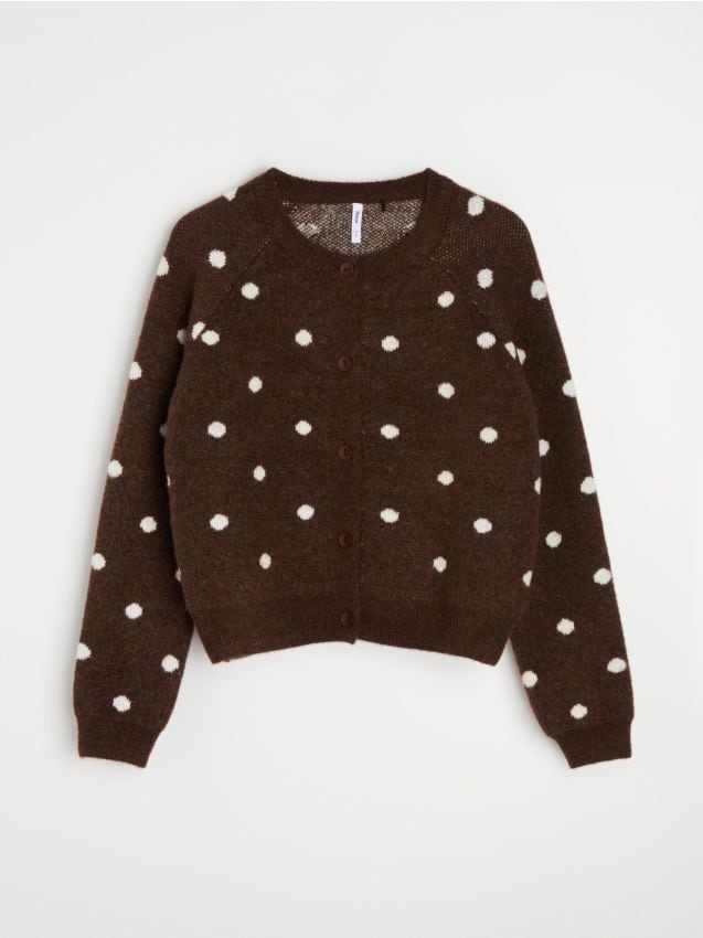 Sinsay - Cardigan cu amestec de lână și buline - multicolor