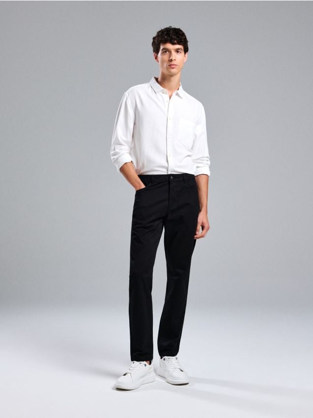 Sinsay - Spodnie slim - czarny