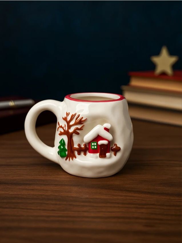 Sinsay - Hrnček so zimným motívom - červená