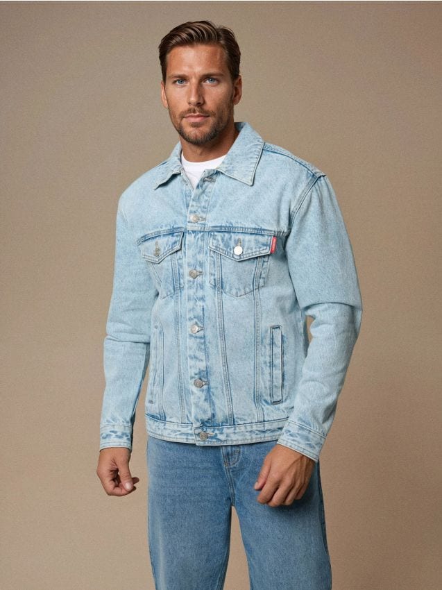 Sinsay - Geacă trucker din denim - albastru