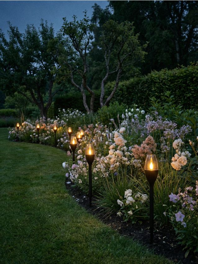 Sinsay - Lampă solară LED de grădină pentru înfipt în pământ - negru