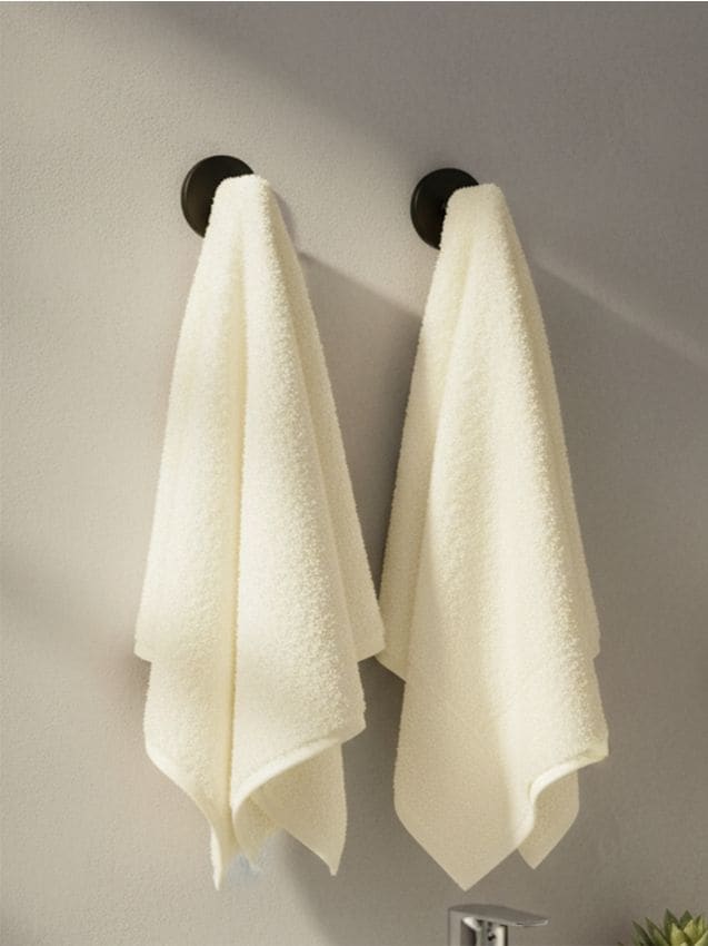 Asciugamani in cotone tinta unita 2 pack - panna