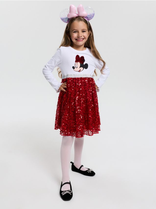 Sinsay - Rochie cu fustă cu paiete și imprimeu Minnie Mouse - multicolor