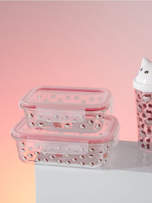 Sinsay - Sklenená nádoba na potraviny s viečkom Hello Kitty - clear