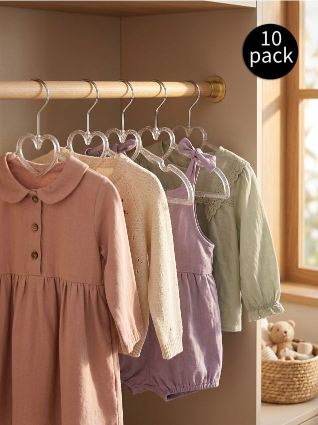 Sinsay - Umerașe cu motiv inimă 10 pack - alb