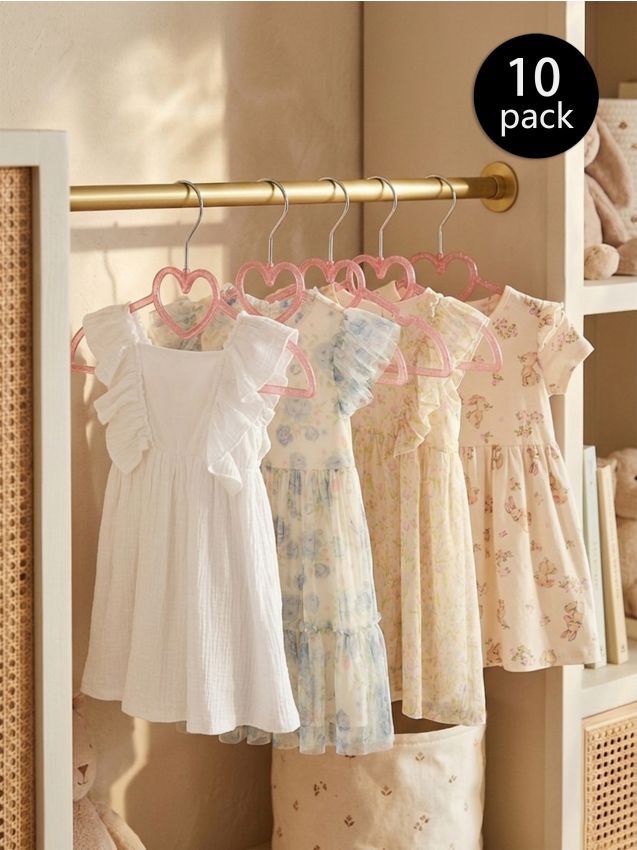 Sinsay - Umerașe cu motiv inimă 10 pack - roz-pastel