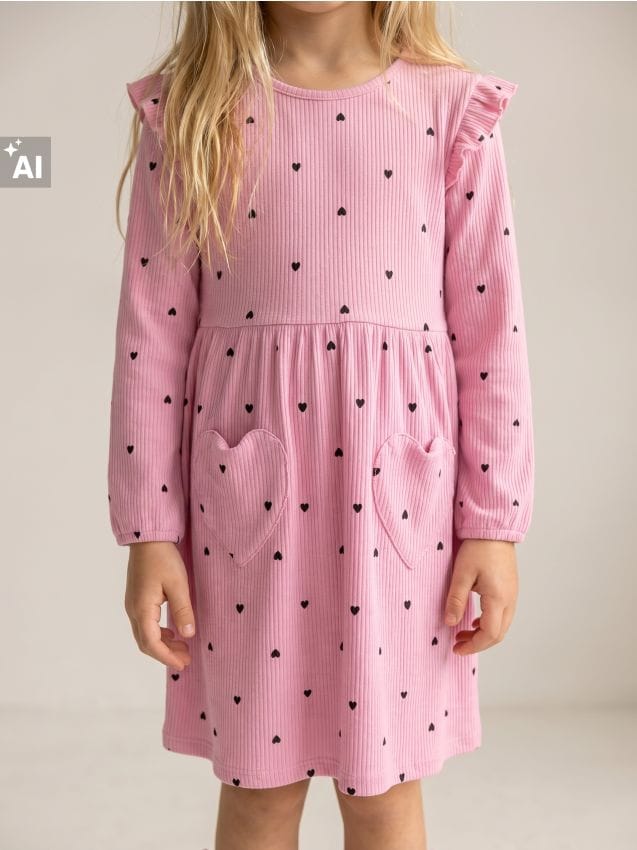 Sinsay - Rochie cu inimioare - roz