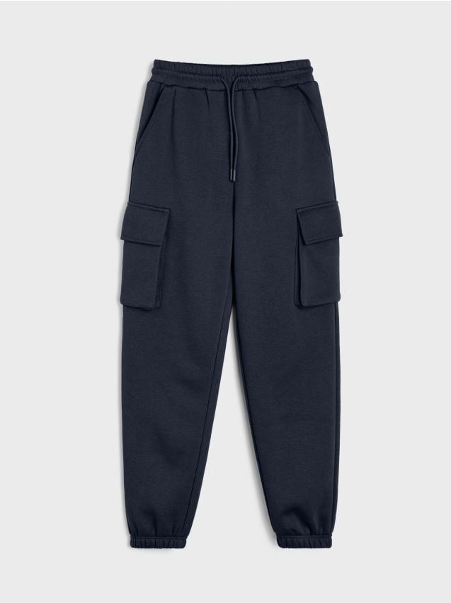 Sinsay - Pantaloni sport cargo jogger - bleumarin
