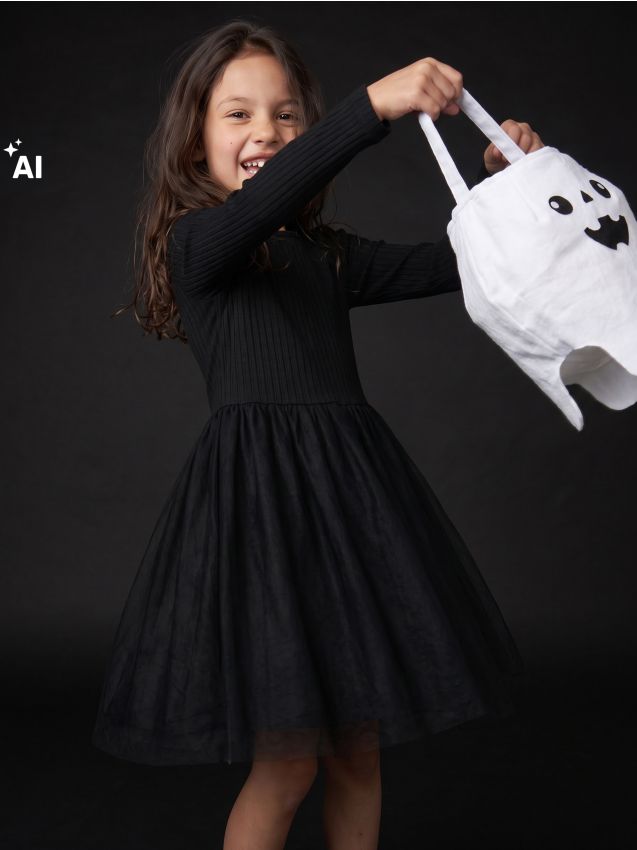 Sinsay - Rochie din tul cu bumbac - negru