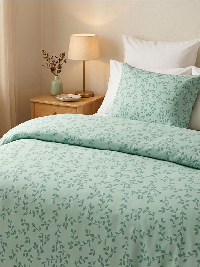 Sinsay - Set de Lenjerie de Pat cu Motiv Botanic - verde
