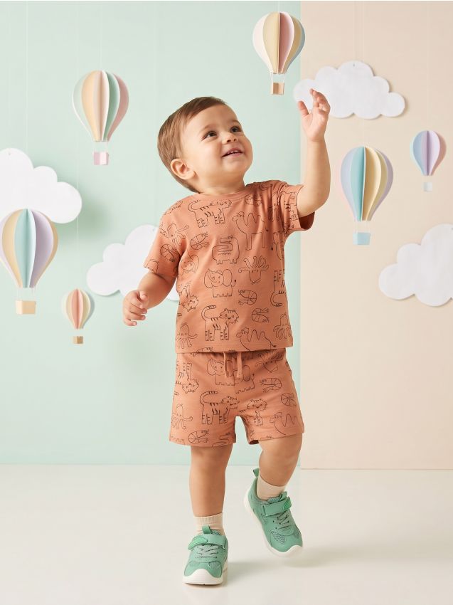 Sinsay - Compleu din jerseu - arămiu