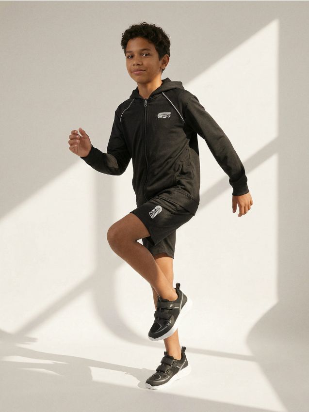 Sinsay - Pantaloni scurți sport Active cu uscare rapidă și imprimeu reflectorizant - negru