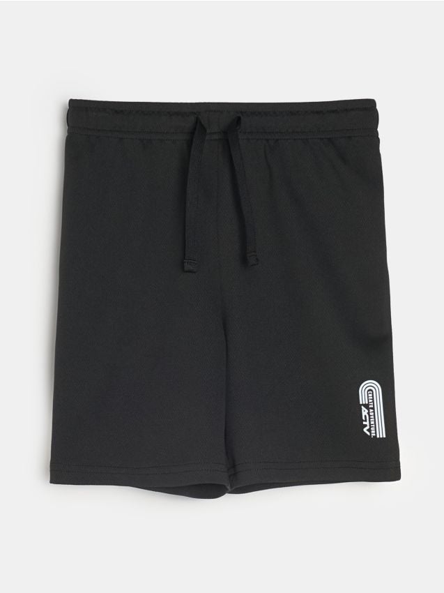 Sinsay - Pantaloni scurți sport Active cu uscare rapidă și imprimeu reflectorizant - negru