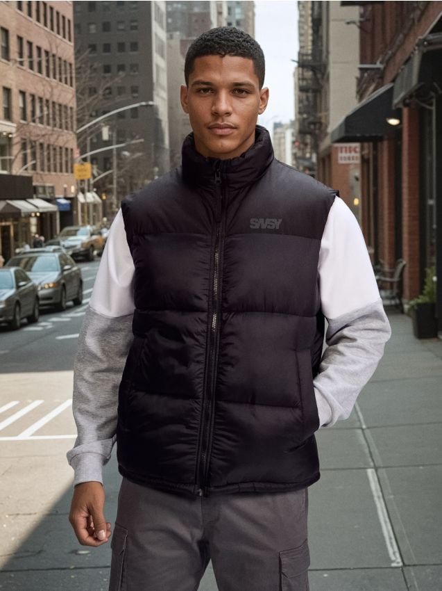 Sinsay - Vestă matlasată - negru