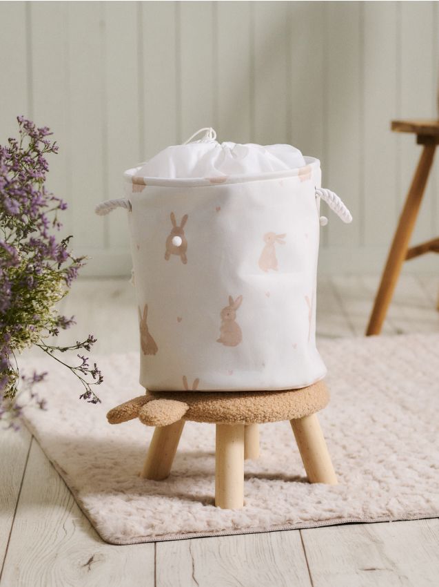 Sinsay - Coș de depozitare cu iepurași și mânere - bej