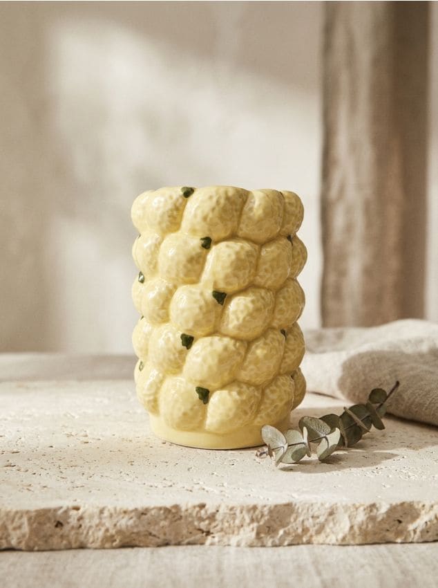 Sinsay - Vaz ceramic cu motiv de lămâi - galben