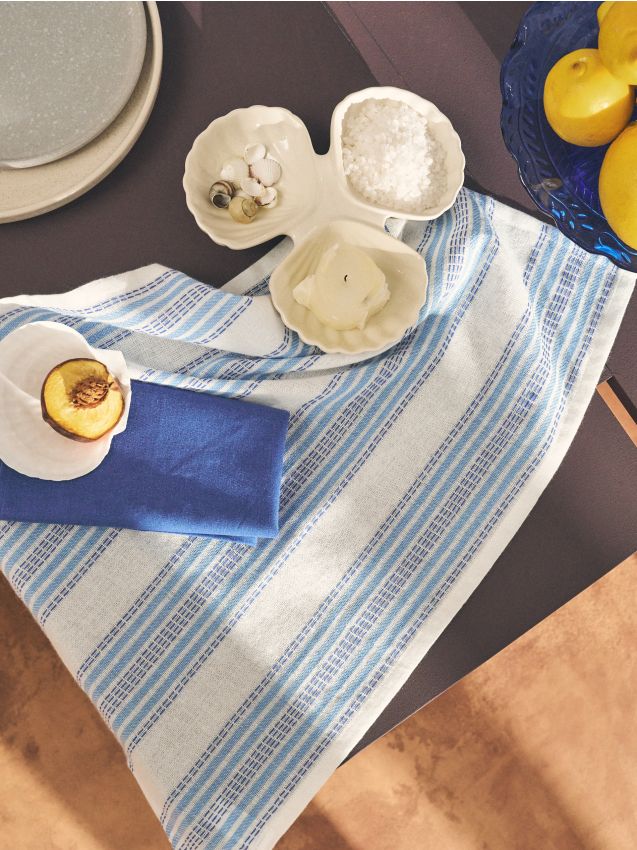 Sinsay - Set de prosoape de bucătărie cu motiv marin 3 pack - albastru