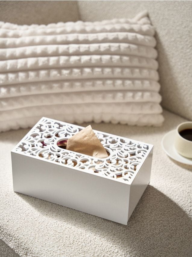 Sinsay - Cutie pentru șervețele cu design din dantelă - alb