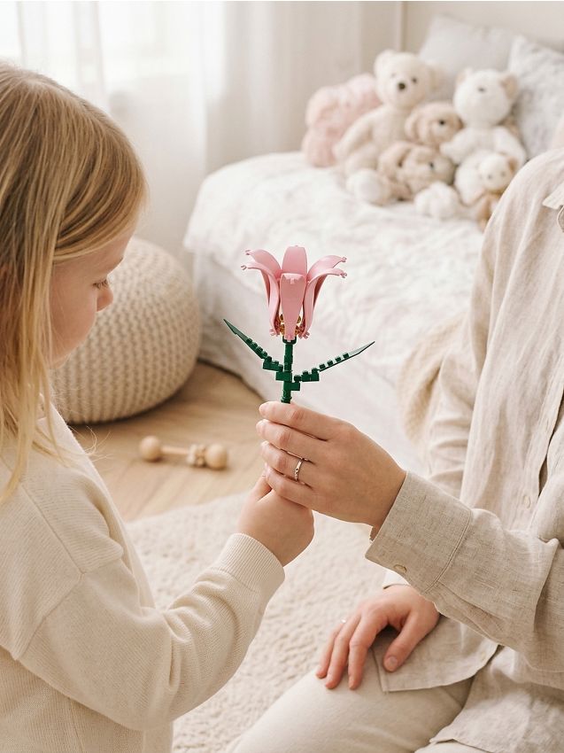 Sinsay - Set de blocuri de construcție floare - roz-pastel