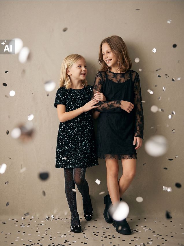 Sinsay - Rochie mini cu paiete - negru