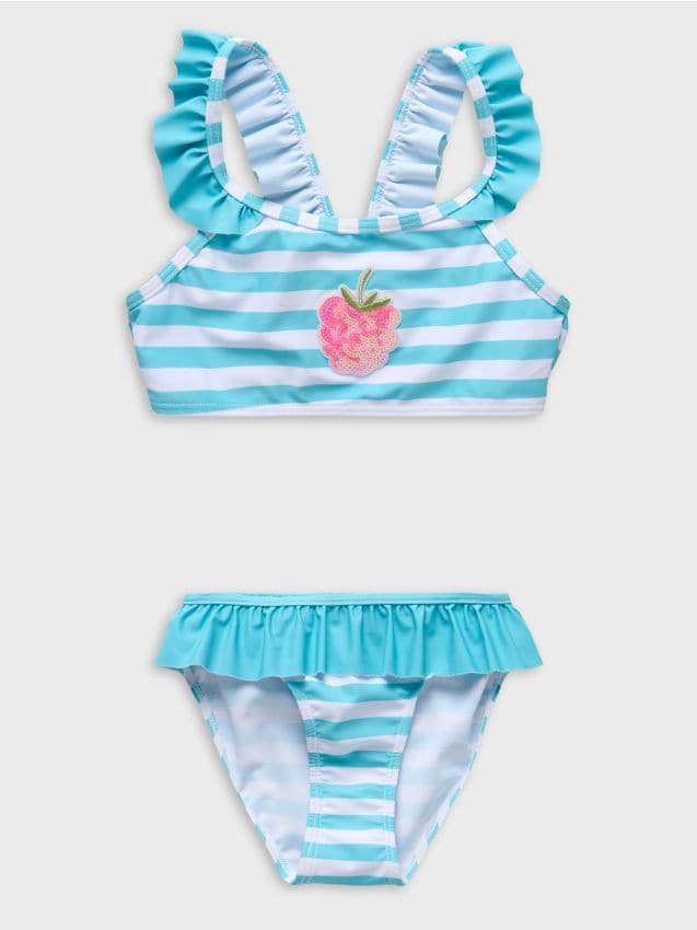 Sinsay - Strój kąpielowy dwuczęściowy z falbankami - wielobarwny