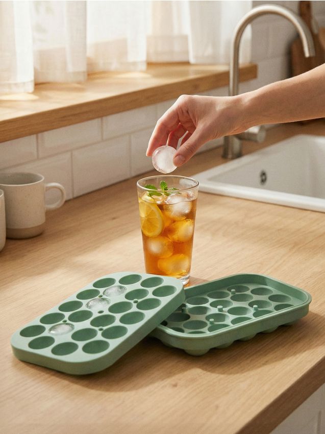 Sinsay - Formă din silicon pentru cuburi de gheață - verde-deschis