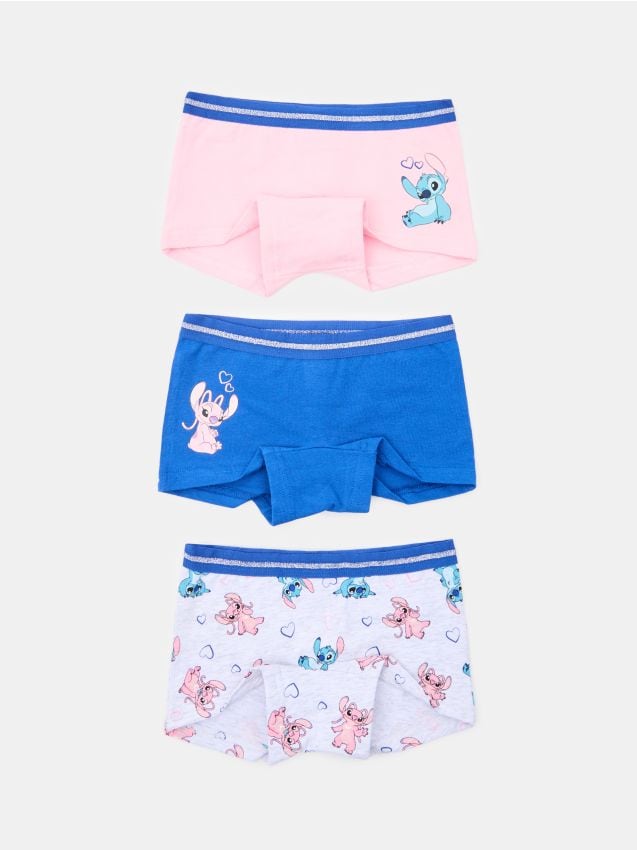 Sinsay - Boxeri din bumbac cu imprimeu 3 pack Stitch - roz-fuchsia