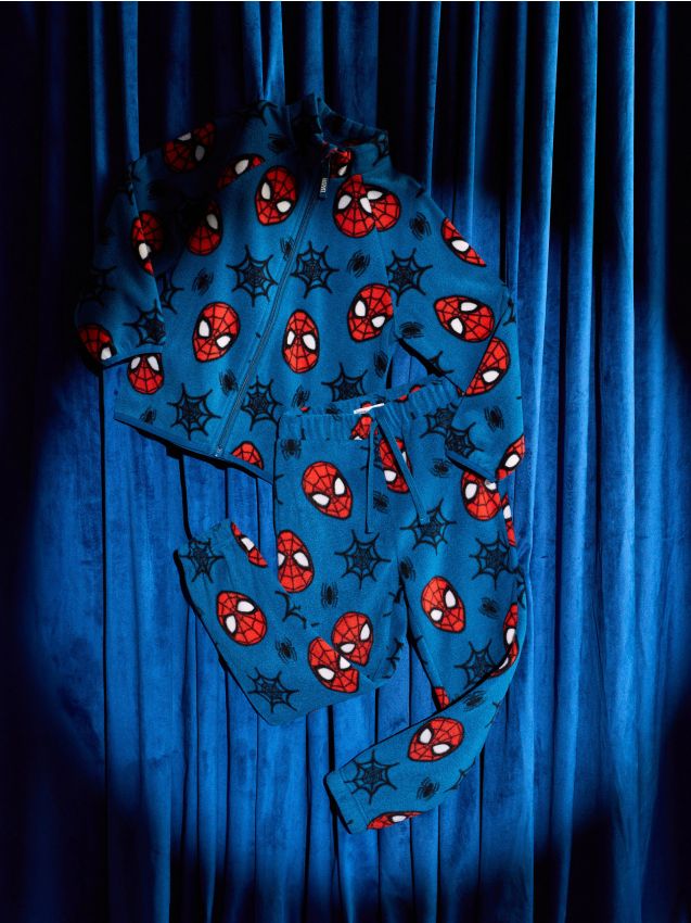 Sinsay - Pantaloni Largi din Fleece Spider-Man - bleumarin