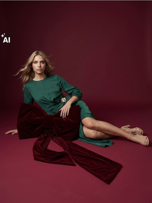 Sinsay - Rochie midi cu drapaj decorativ în față - verde-închis
