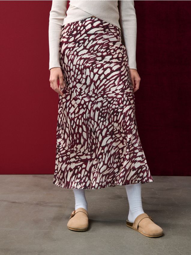 Sinsay - Fustă midi cu model abstract - multicolor