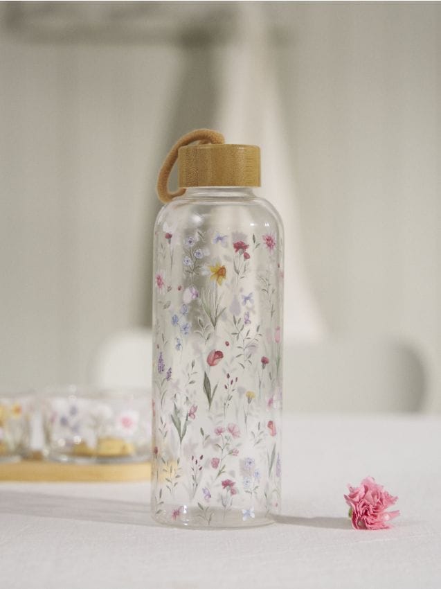 Sinsay - Sticlă cu model floral - multicolor