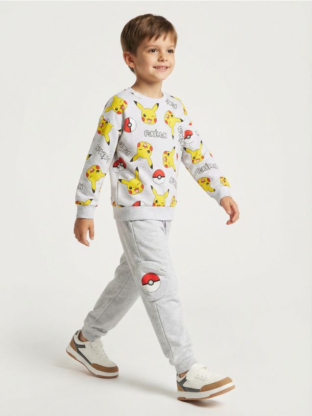 Sinsay - Pantaloni sport jogger Pokémon - gri deschis