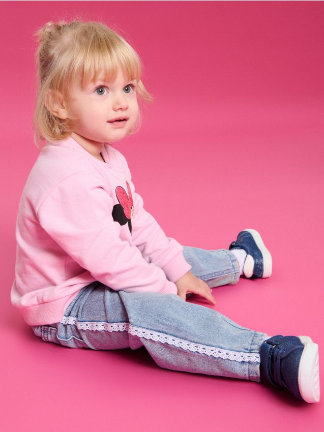 Sinsay - Blugi cu elastic în talie - albastru