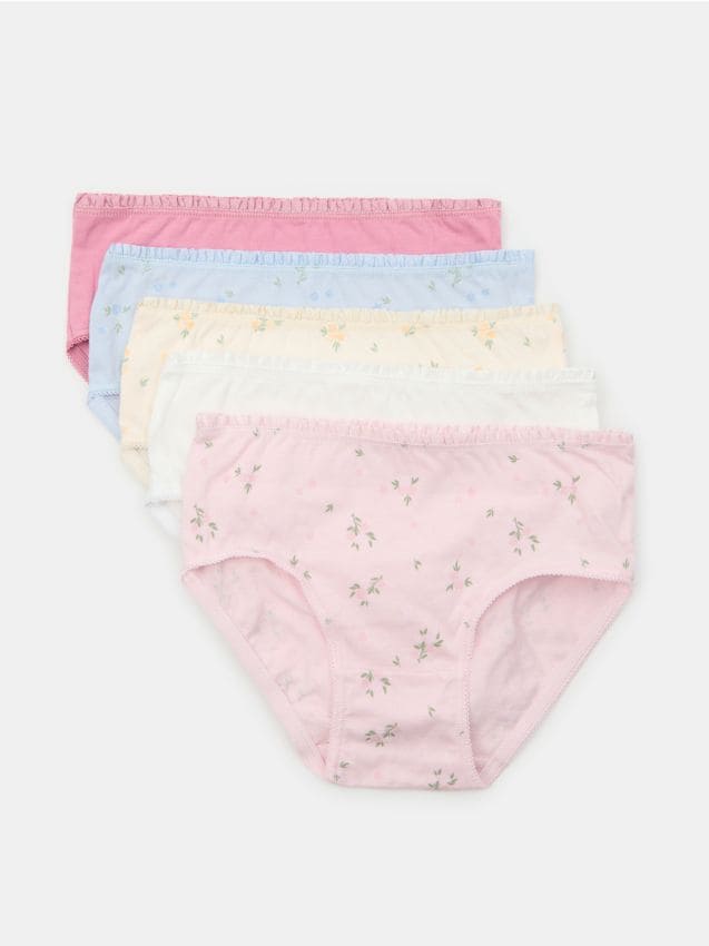 Sinsay - Chiloți clasici din bumbac cu motiv floral 5 pack - multicolor
