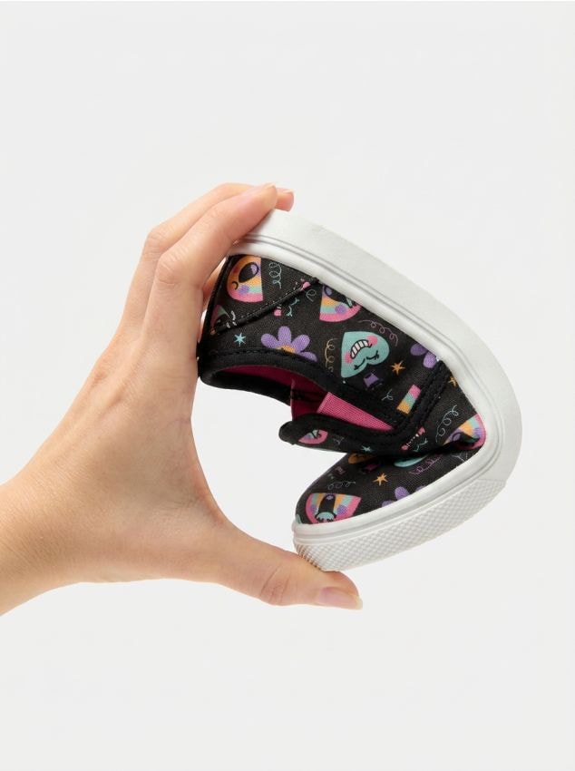 Sinsay - Teniși slip-on cu model - negru