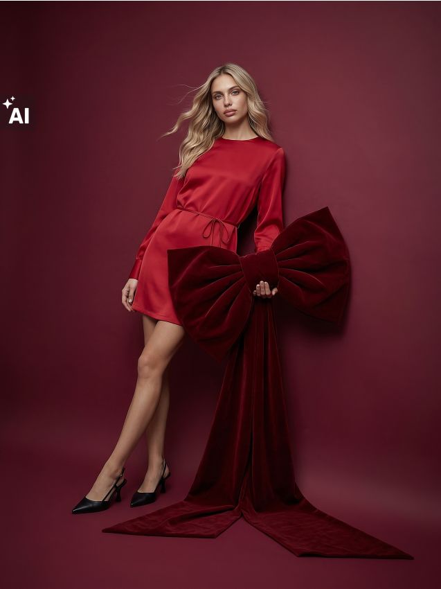 Sinsay - Rochie mini cu șnur decorativ - roșu