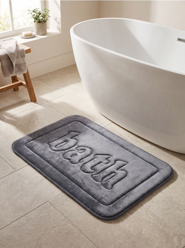Sinsay - Covoraș de baie cu inscripție Bath - gri-închis