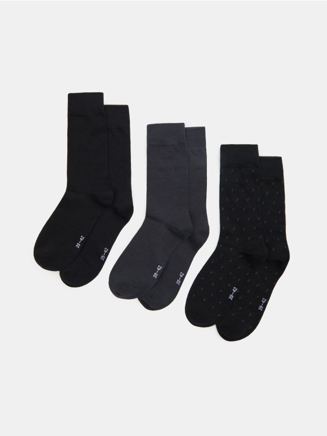 Sinsay - Długie skarpety 3 pack - wielobarwny