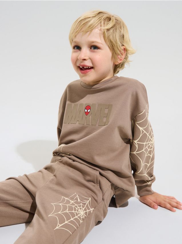 Pantaloni jogger in felpa Spider-Man - caffè