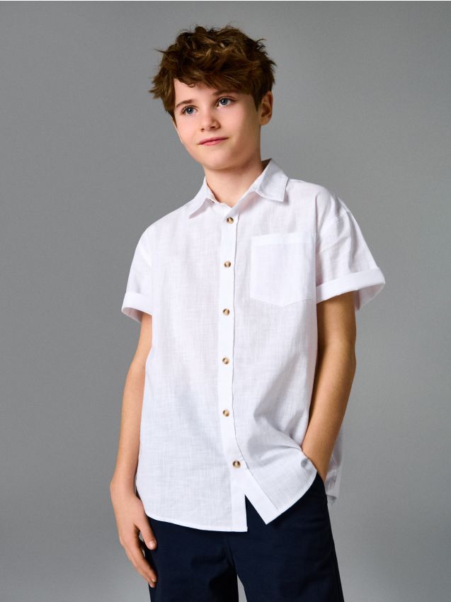 Sinsay - Cămașă din bumbac - alb